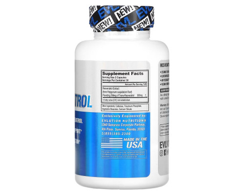 EVLution Nutrition, Resveratrol, 250 mg, 60 Veggie Capsules EVLution Nutrition, Resveratrol, 250 mg, 60 Veggie Capsules