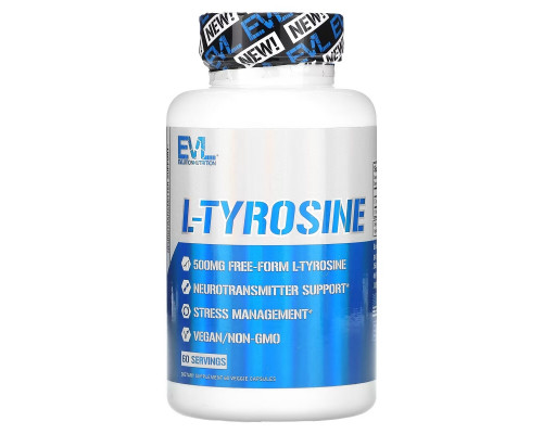 EVLution Nutrition, L-Tyrosine, 500 mg, 60 Veggie Capsules EVLution Nutrition, L-Tyrosine, 500 mg, 60 Veggie Capsules