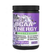 Электролиты EVLution Nutrition, BCAA Energy Plus, электролиты, со вкусом винограда, 345 г (12,2 унции)