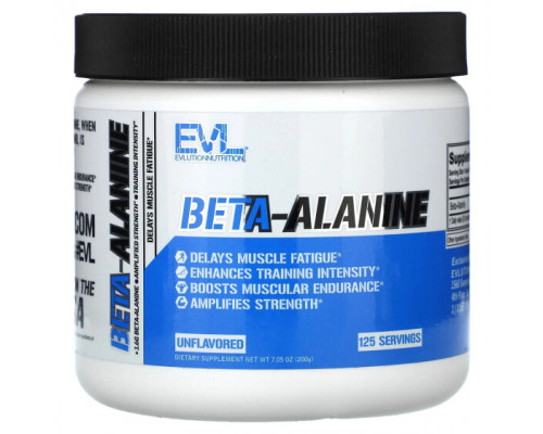 Аминокислоты EVLution Nutrition, Бета-аланин, без добавок, 200 г (7,05 унции) Аминокислоты EVLution Nutrition, Бета-аланин, без добавок, 200 г (7,05 унции)
