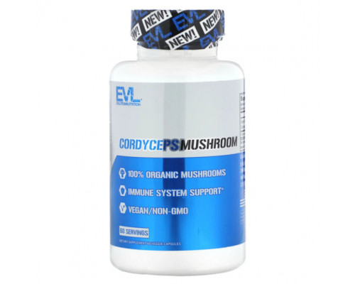 Грибы EVLution Nutrition, Гриб кордицепс, 60 растительных капсул Грибы EVLution Nutrition, Гриб кордицепс, 60 растительных капсул