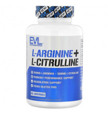 Аминокислоты EVLution Nutrition, L-аргинин + L-цитруллин`` 120 растительных капсул