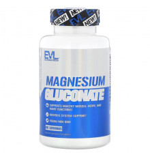 Магний EVLution Nutrition, Глюконат магния, 60 таблеток