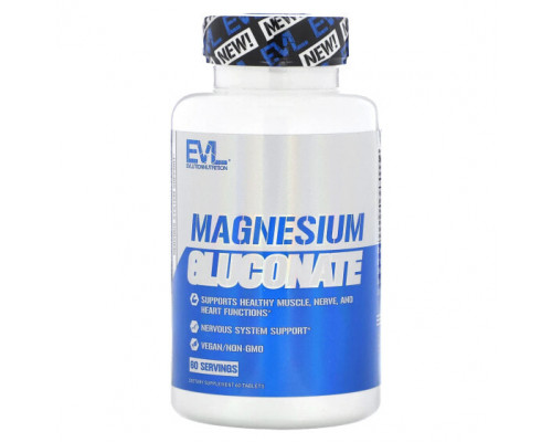 Магний EVLution Nutrition, Глюконат магния, 60 таблеток Магний EVLution Nutrition, Глюконат магния, 60 таблеток