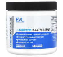 Аминокислоты EVLution Nutrition, L-аргинин + l-цитруллин, без добавок, 150 г (5,29 унции)