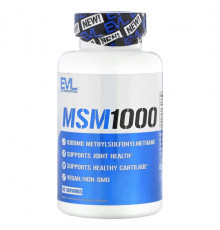 Для мышц и суставов EVLution Nutrition, MSM 1000`` 120 растительных капсул