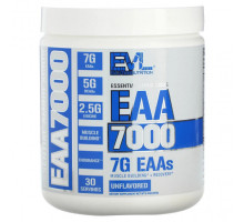 Аминокислоты EVLution Nutrition, EAA 7000, незаменимые аминокислоты, без добавок, 237 г (8,4 унции)