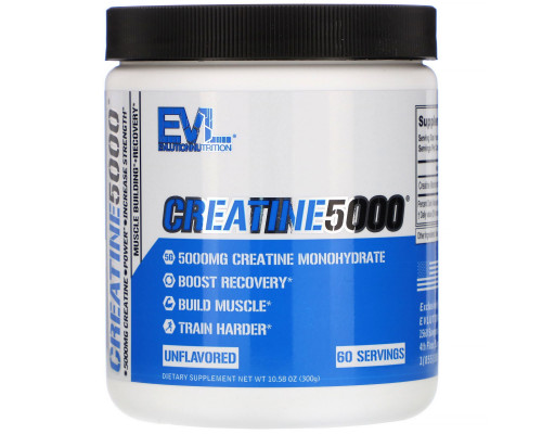 EVLution Nutrition, Creatine5000, Unflavored, 10.6 oz (300 g) EVLution Nutrition, Creatine5000, Unflavored, 10.6 oz (300 g)