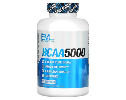 EVLution Nutrition, BCAA5000, 240 Capsules EVLution Nutrition, BCAA5000, 240 Capsules