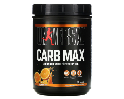 Universal Nutrition, Carb Max, Replenish Glycogen & Electrolytes, Orange, 1.39 lb (632 g) Universal Nutrition, Carb Max, Replenish Glycogen & Electrolytes, Orange, 1.39 lb (632 g)