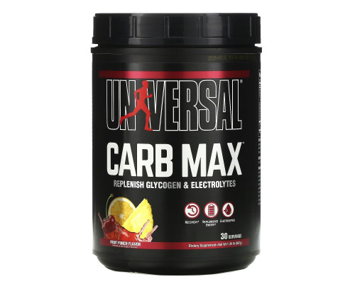 Universal Nutrition, Carb Max, Replemish Glycogen & Electrolytes, Fruit Punch, 1.39 lb (632 g) Universal Nutrition, Carb Max, Replemish Glycogen & Electrolytes, Fruit Punch, 1.39 lb (632 g)