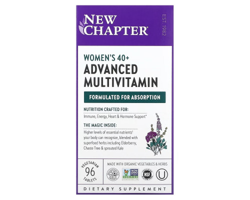 New Chapter, 40+ Every Woman II, Multivitamin, 96 Таблеток New Chapter, 40+ Every Woman II, Multivitamin, 96 Таблеток