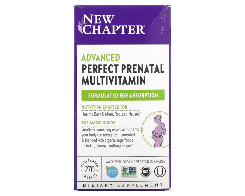 New Chapter, Advanced Perfect Prenatal Multivitamin, 270 Vegetarian Tablets New Chapter, Advanced Perfect Prenatal Multivitamin, 270 Vegetarian Tablets