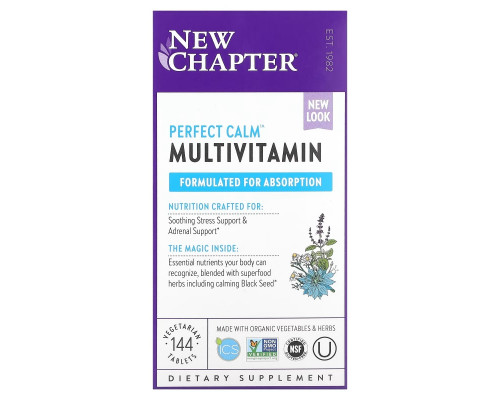 New Chapter, Мультивитамины Perfect Calm, 144 таблетки New Chapter, Мультивитамины Perfect Calm, 144 таблетки