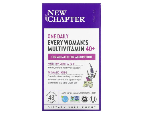 New Chapter, Мультивитамины для всех женщин за 40+ "Одна в день", 48 таблеток New Chapter, Мультивитамины для всех женщин за 40+ "Одна в день", 48 таблеток