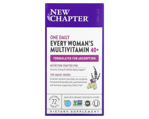 New Chapter, Ежедневные мультивитамины для женщин от 40 и старше , 72 таблетки New Chapter, Ежедневные мультивитамины для женщин от 40 и старше , 72 таблетки