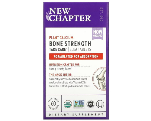 New Chapter, Bone Strength Take Care, комплекс по уходу за костными тканями, 60 плоских таблеток New Chapter, Bone Strength Take Care, комплекс по уходу за костными тканями, 60 плоских таблеток