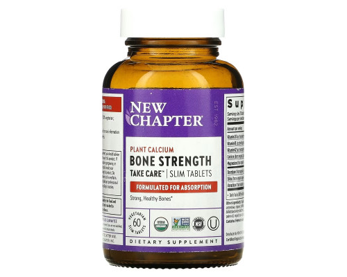 New Chapter, Bone Strength Take Care, комплекс по уходу за костными тканями, 60 плоских таблеток New Chapter, Bone Strength Take Care, комплекс по уходу за костными тканями, 60 плоских таблеток