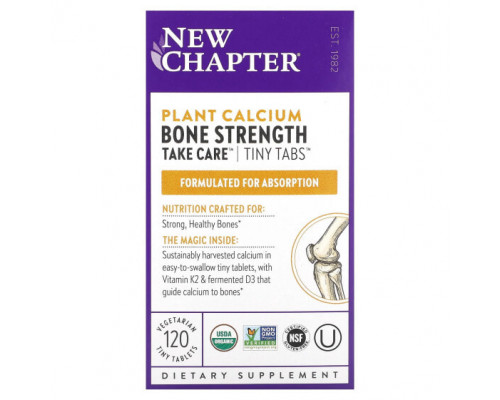 Для мышц и суставов New Chapter, Plant Calcium, Bone Strength Take Care, 120 вегетарианских крошечных таблеток Для мышц и суставов New Chapter, Plant Calcium, Bone Strength Take Care, 120 вегетарианских крошечных таблеток