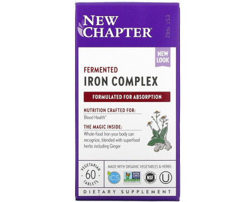 New Chapter, Железо, пищевой комплекс, 60 таблеток New Chapter, Железо, пищевой комплекс, 60 таблеток