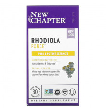 Растительные экстракты и настойки New Chapter, Rhodiola Force, родиола, 30 веганских капсул