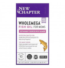New Chapter, Wholemega, Prenatal, 500 мг, 90 гелевых капсул