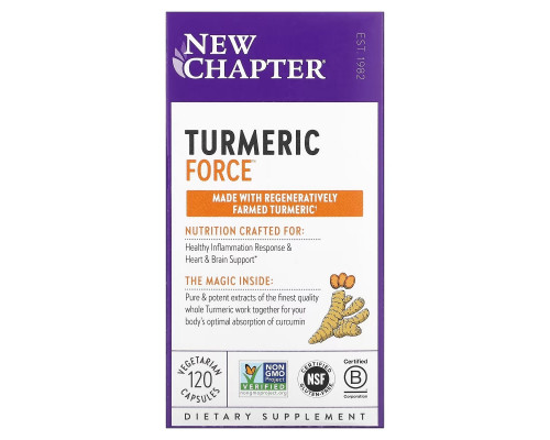 New Chapter, Растительные капсулы Turmeric Force, 120 шт. New Chapter, Растительные капсулы Turmeric Force, 120 шт.