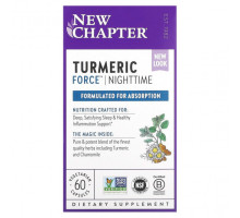 Для здорового сна New Chapter, Turmeric Force, для приема перед сном, 60 вегетарианских капсул