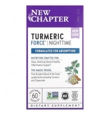 Для здорового сна New Chapter, Turmeric Force, для приема перед сном, 60 вегетарианских капсул