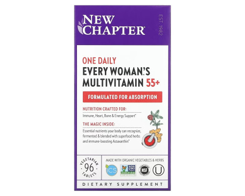 New Chapter, 55+ Every Woman's One Daily Multi, 96 Veggie Tabs New Chapter, 55+ Every Woman's One Daily Multi, 96 Veggie Tabs