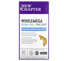New Chapter, Wholemega Fish Oil, Tiny Caps , 180 Softgels