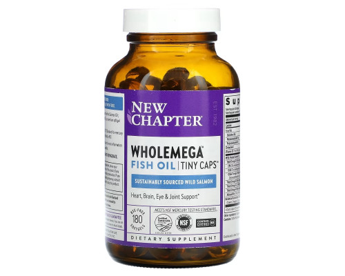 New Chapter, Wholemega Fish Oil, Tiny Caps , 180 Softgels New Chapter, Wholemega Fish Oil, Tiny Caps , 180 Softgels