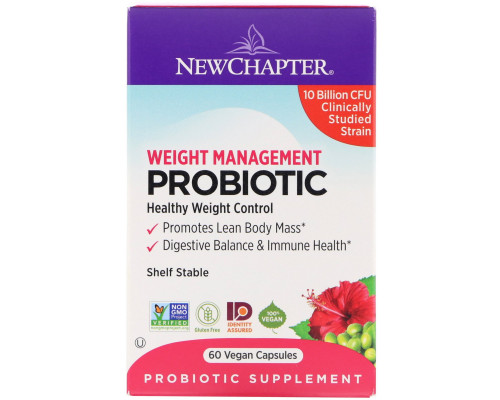 New Chapter, Weight Management Probiotic, 10 Billion CFU, 60 Vegan Capsules New Chapter, Weight Management Probiotic, 10 Billion CFU, 60 Vegan Capsules