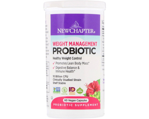New Chapter, Weight Management Probiotic, 10 Billion CFU, 60 Vegan Capsules New Chapter, Weight Management Probiotic, 10 Billion CFU, 60 Vegan Capsules