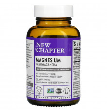 New Chapter, Magnesium + Ashwagandha, 30 Vegan Tablets