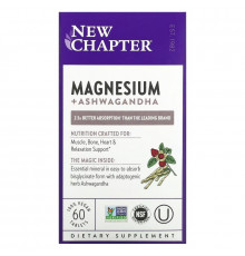 New Chapter, Magnesium + Ashwagandha, 60 Vegan Tablets