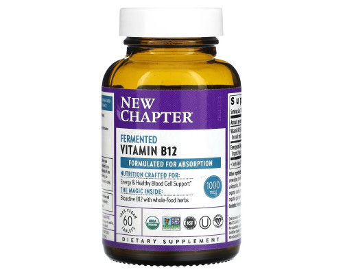 New Chapter, Fermented Vitamin B12, 60 Vegan Tablets New Chapter, Fermented Vitamin B12, 60 Vegan Tablets