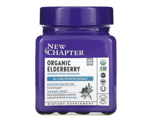 New Chapter, Organic Elderberry Whole-Food Gummies, 60 Vegan Gummies New Chapter, Organic Elderberry Whole-Food Gummies, 60 Vegan Gummies