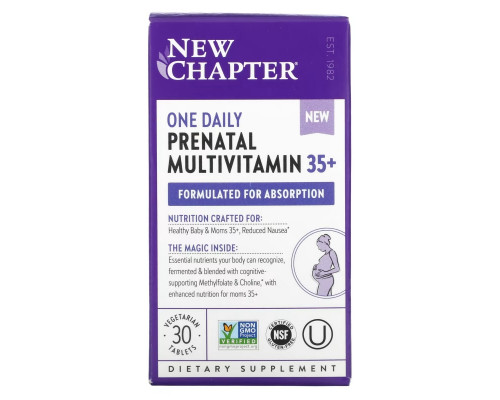 New Chapter, One Daily Prenatal Multivitamin 35+, 30 Vegetarian Tablets New Chapter, One Daily Prenatal Multivitamin 35+, 30 Vegetarian Tablets