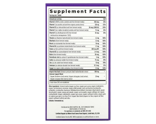 New Chapter, One Daily Multivitamin + Immunity, 30 Vegetarian Tablets New Chapter, One Daily Multivitamin + Immunity, 30 Vegetarian Tablets