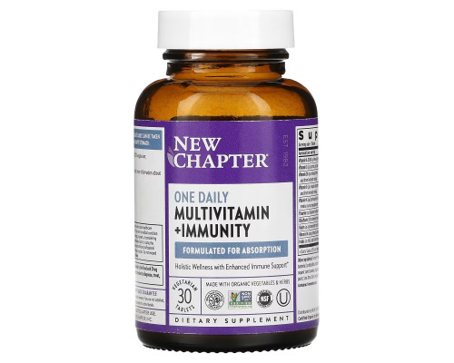 New Chapter, One Daily Multivitamin + Immunity, 30 Vegetarian Tablets New Chapter, One Daily Multivitamin + Immunity, 30 Vegetarian Tablets