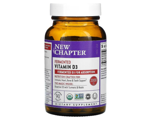 New Chapter, Fermented Vitamin D3, 2,000 IU, 90 Vegetarian Tablets New Chapter, Fermented Vitamin D3, 2,000 IU, 90 Vegetarian Tablets