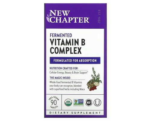 New Chapter, Fermented Vitamin B Complex, 90 Vegan Tablets New Chapter, Fermented Vitamin B Complex, 90 Vegan Tablets