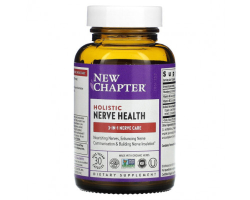 Растительные экстракты и настойки New Chapter, Holistic Nerve Health, 30 капсул Растительные экстракты и настойки New Chapter, Holistic Nerve Health, 30 капсул