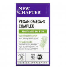 New Chapter, Vegan Omega-3 Complex, 30 Vegan Softgels