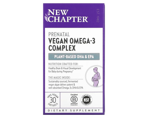 New Chapter, Prenatal Vegan Omega-3 Complex, 30 Vegan Softgels New Chapter, Prenatal Vegan Omega-3 Complex, 30 Vegan Softgels