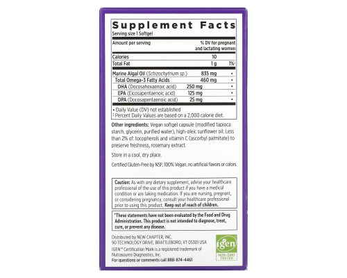 New Chapter, Prenatal Vegan Omega-3 Complex, 30 Vegan Softgels New Chapter, Prenatal Vegan Omega-3 Complex, 30 Vegan Softgels