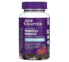New Chapter, All-Flora Probiotic + Prebiotic, Raspberry, 1 Billion CFU, 60 Gummies