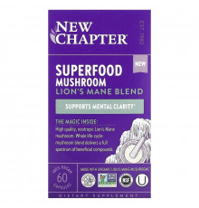 New Chapter, Superfood Mushroom, Lion's Mane Blend, 60 Vegan Capsules
