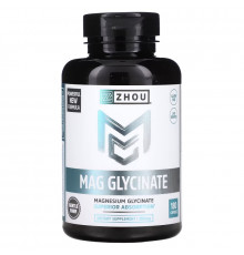 Zhou Nutrition, Магний глицинат, 87 мг, 180 капсул